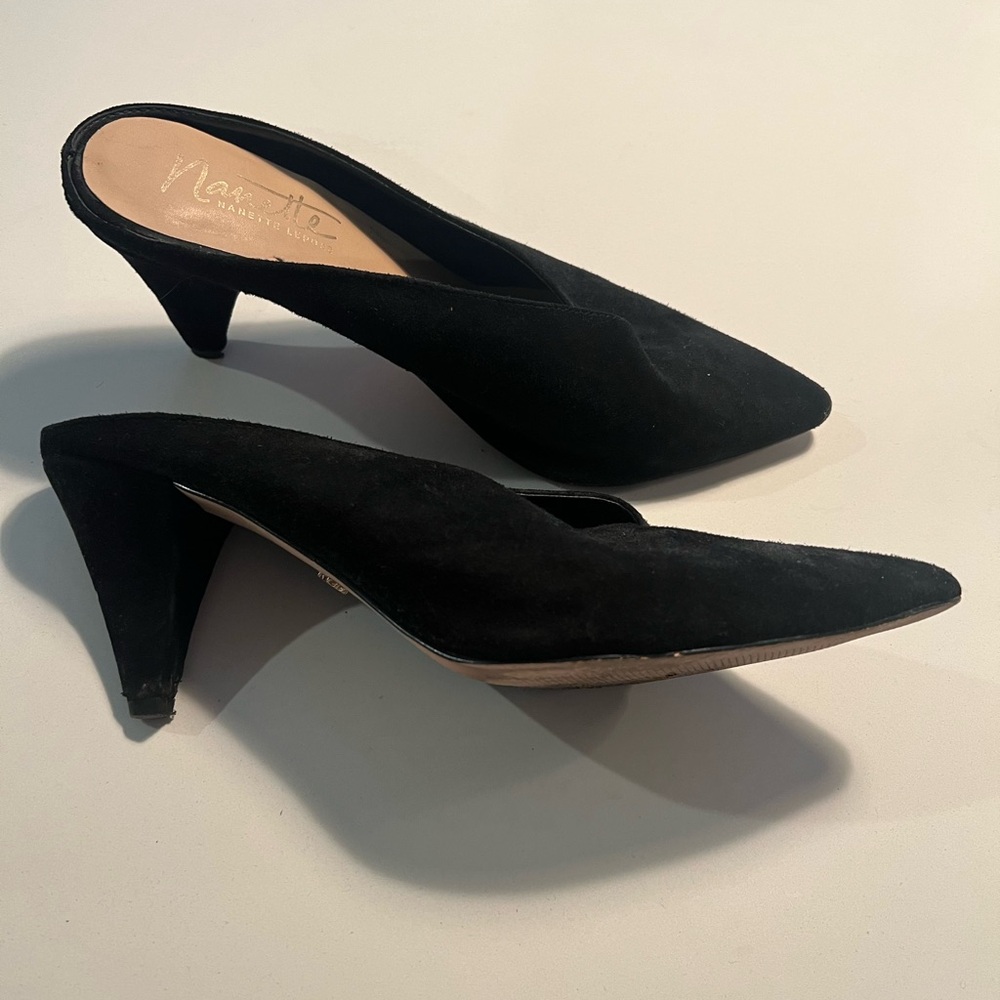 Black Leather Heels
